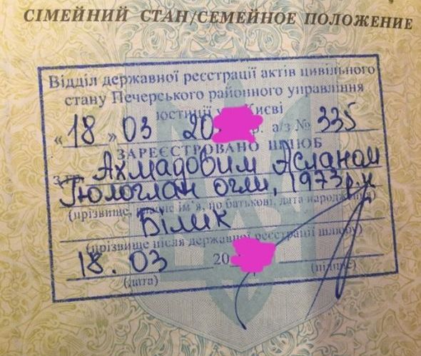 Скриншот паспорта Ирины Билык