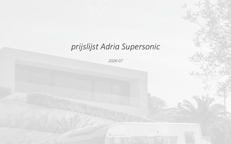Prijslijst Supersonic