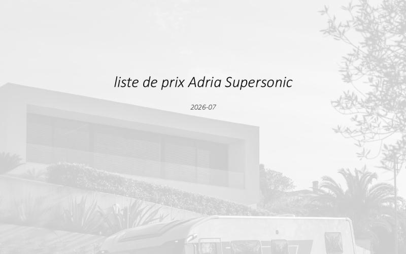 Liste de prix Supersonic