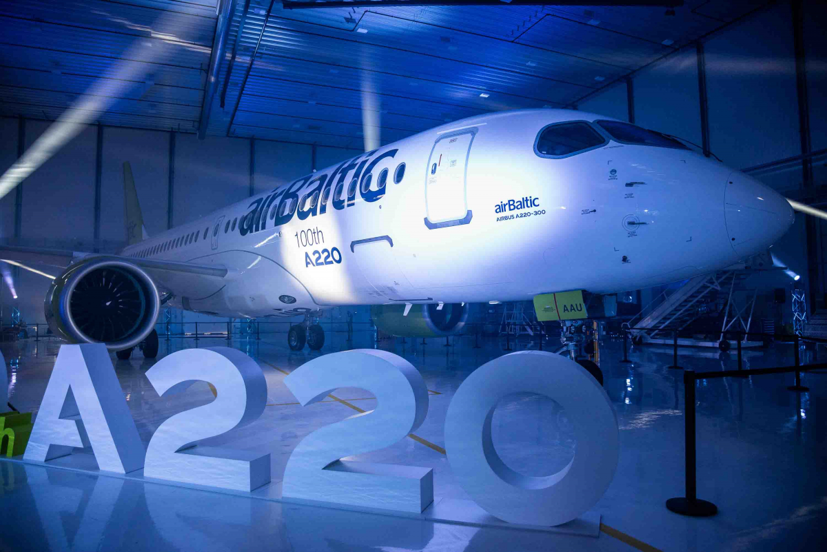 Airbus a produit son 100eme A220, destiné à airBaltic