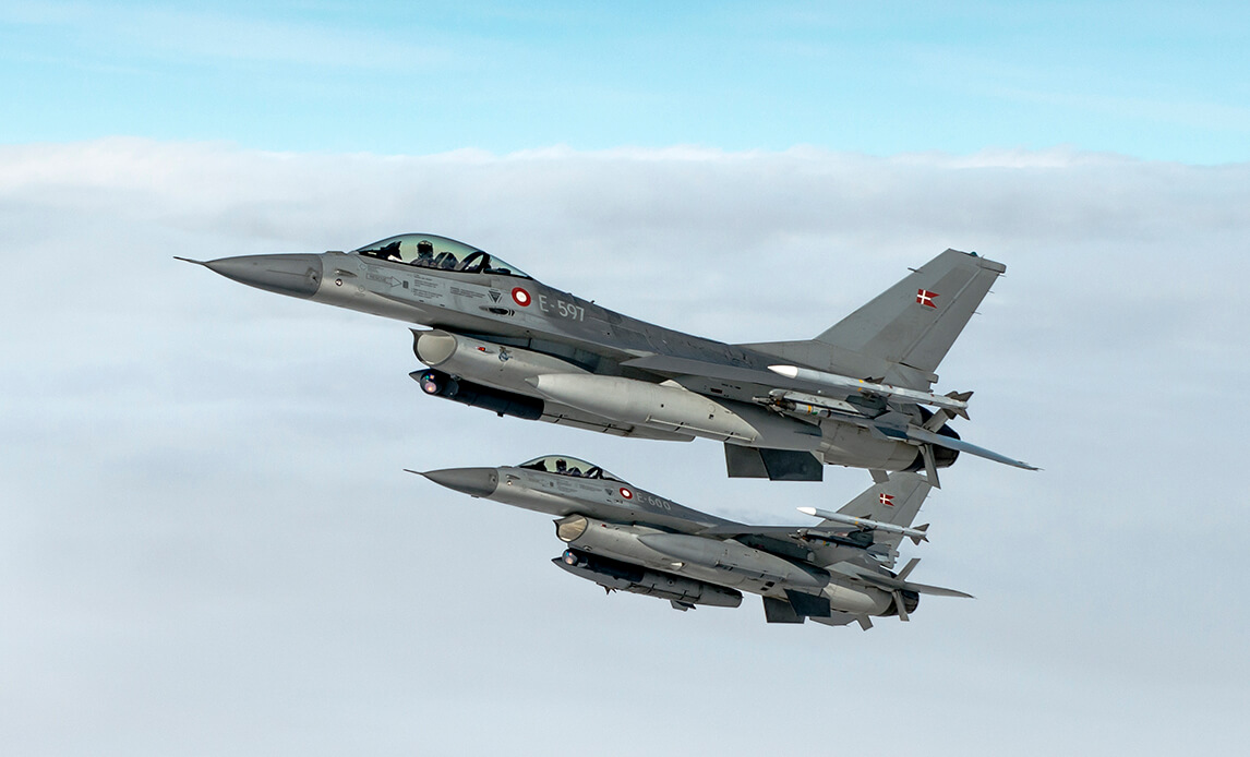 Les avions F-16 sont coutumiers des missions de police de l'air en Islande et dans les pays baltes. Ils seront à terme remplacés par les F-35.