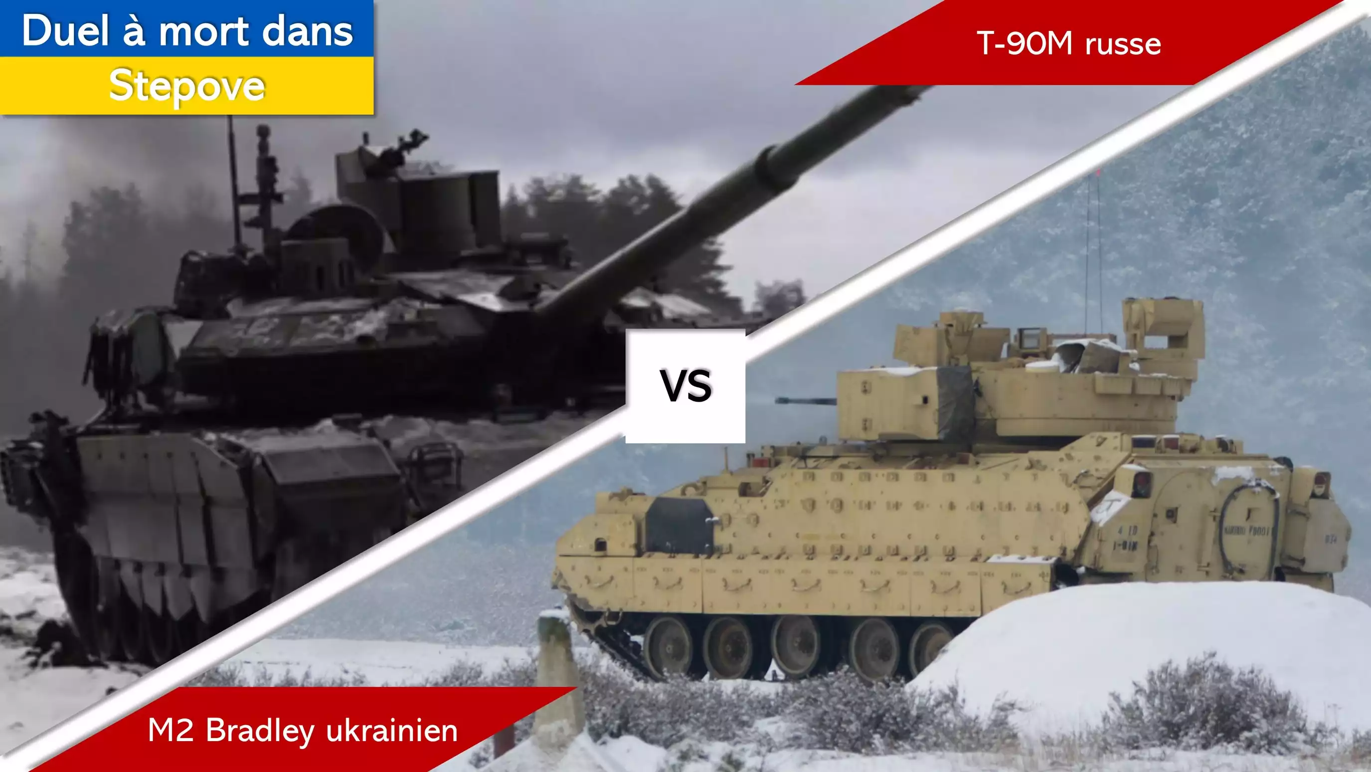Duel à mort en Ukraine : char T-90M russe contre blindé M2 Bradley ukrainien