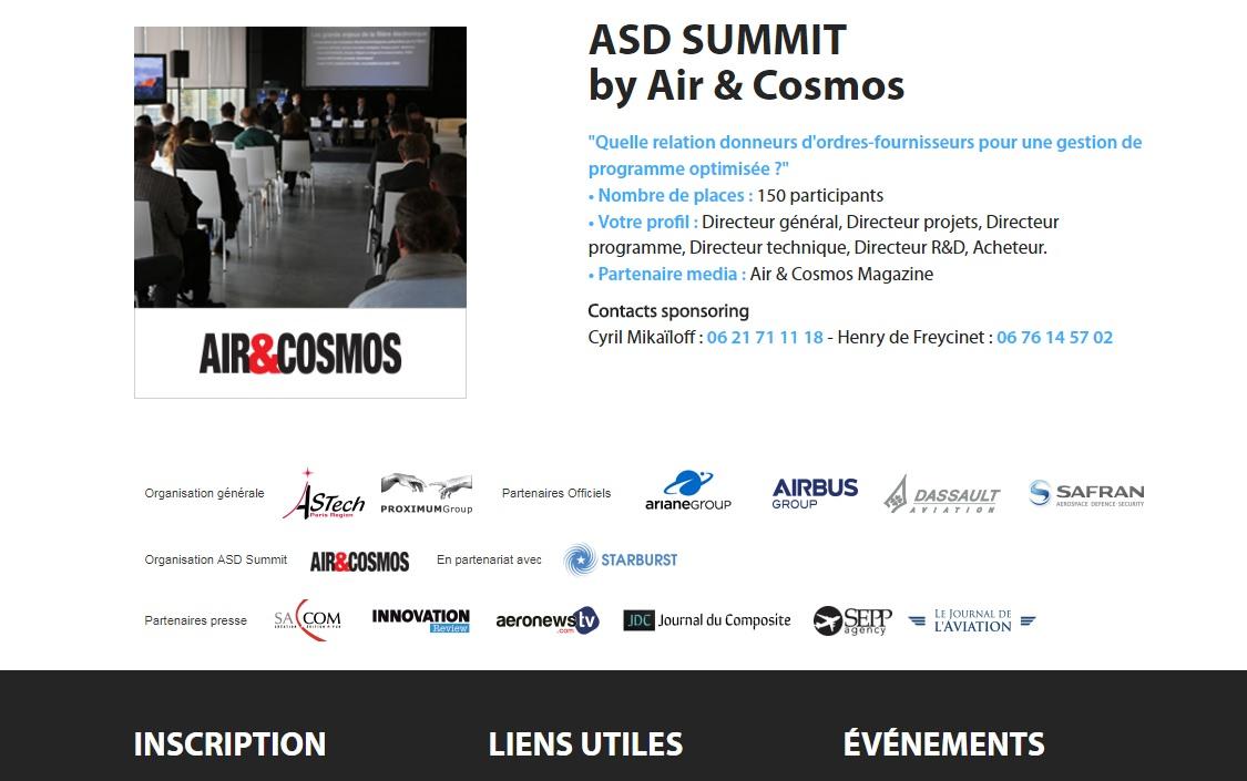 Sommet Air&Cosmos, Relation Donneurs d’ordres-Fournisseurs, aux ASD Days.