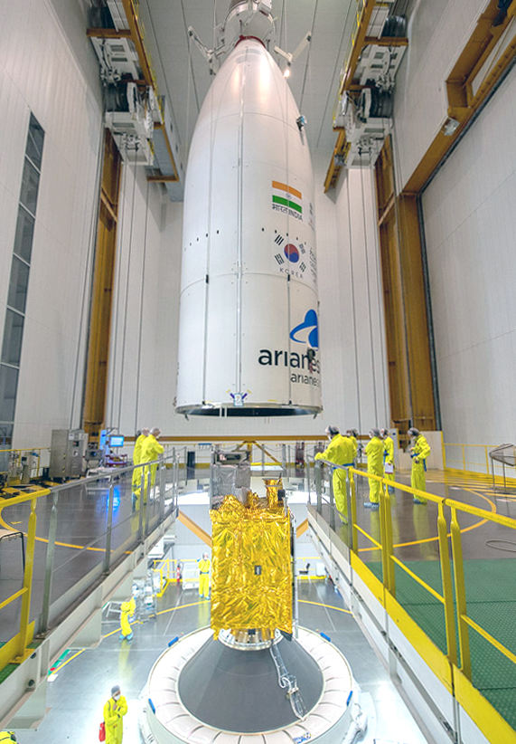 Ariane 5 set to launch Indian, Korean satellites