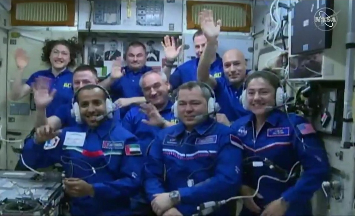 Neuf astronautes dont un Emirien à bord de la Station spatiale internationale