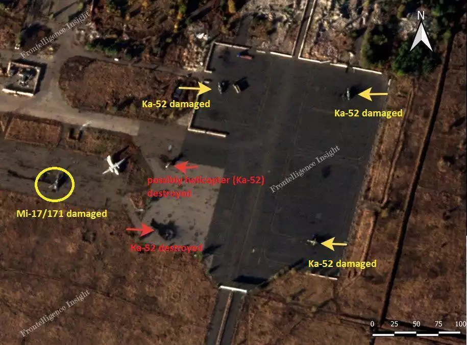 Image satellite post-strike de la base de Louhansk.