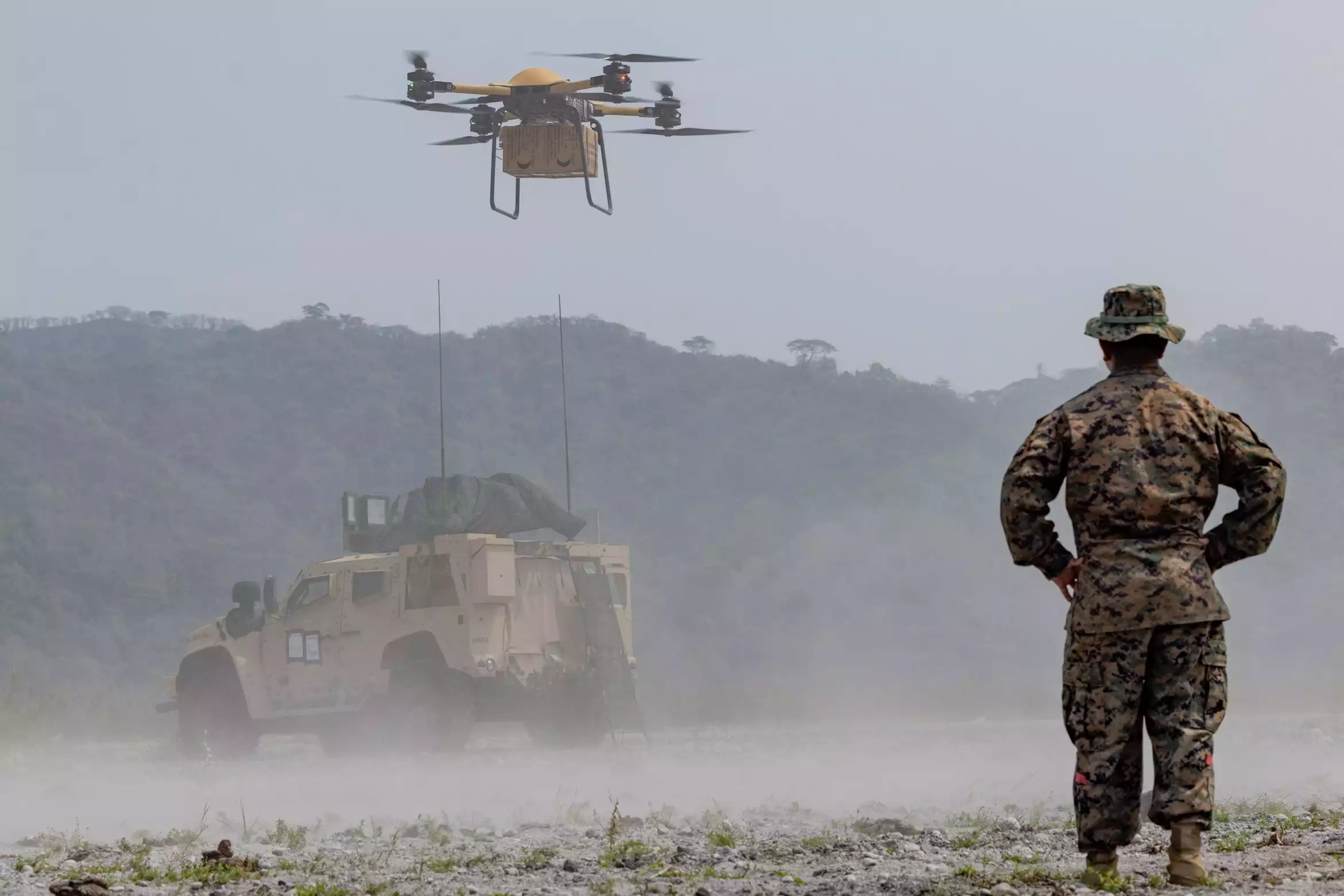 L'exercice Balikatan 23 fut l'occasion pour le Corps des Marines de tester le concept de drone de transport à l'aide du T-150 (TRV-50) de Malloy.