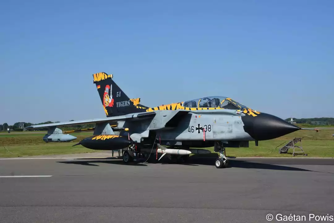 Tornado ECR (couleurs du NATO Tiger Meet) du 51ème Wing Tactique 'Immelmann' de la Luftwaffe durant les Belgian Air Force Days 2023.