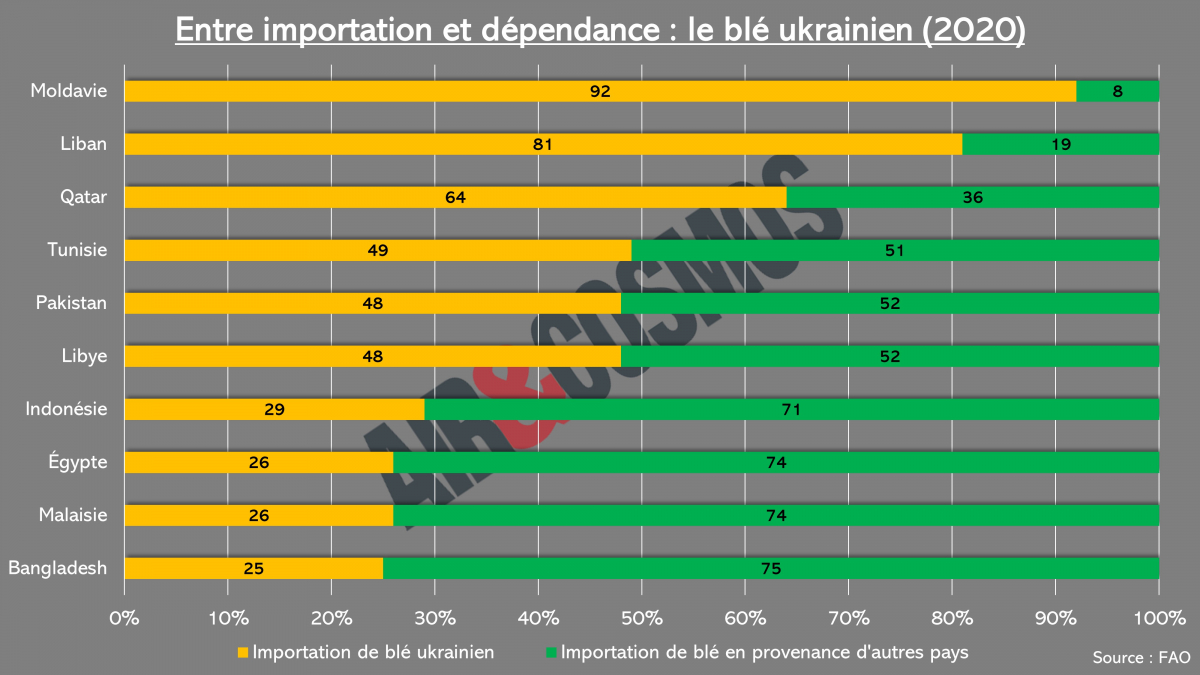 L'impossibilité pour l'Ukraine d'exporter son blé va devenir très problématique pour certains pays dont la situation interne n'est déjà pas très stable.