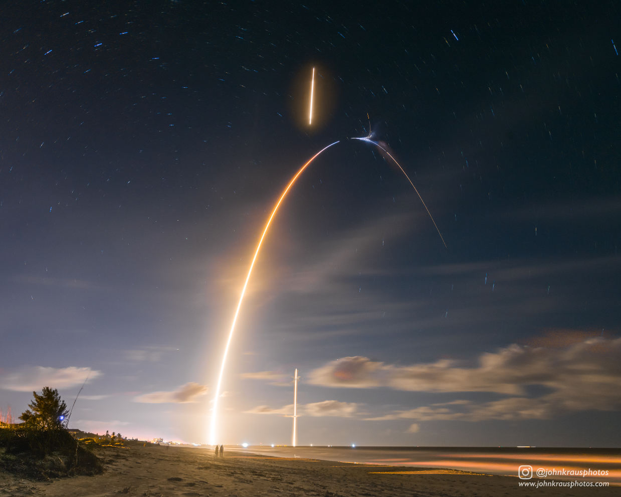 Aller-retour d’un étage de Falcon 9 dans la nuit de Floride