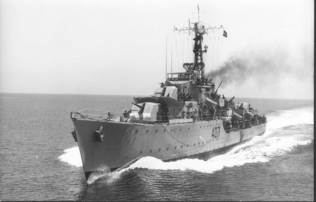 Le destroyer INS Eilat, coulé en 1967 par des patrouilleurs égyptiens.