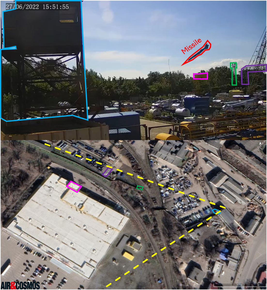 [Image 1] Capture d'écran provenant d'une caméra de surveillance toute proche du centre commercial.