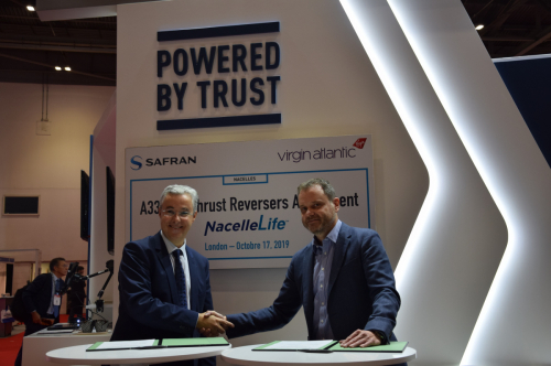 MRO Europe 2019 : Safran Nacelles signe avec Virgin Atlantic pour les inverseurs de poussées des A330ceo