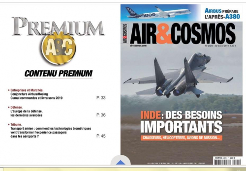 Commandes Airbus et Boeing, Europe de la Défense, biométrie et aéroports, dans Air et Cosmos Premium