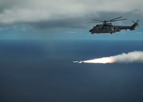 Brésil : premier tir d'un missile Exocet depuis un Airbus H225M