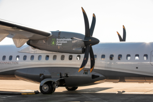Avion décarboné : ATR réalise avec succès une série de vols avec 100% de SAF dans un moteur
