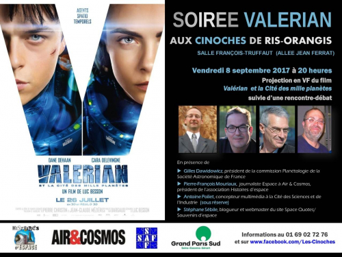 Ciné-débat autour de Valérian le 8 septembre à Ris Orangis