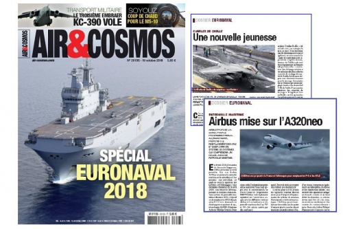 Euronaval, Embraer, ISS, Singapore Airlines, cette semaine dans Air et Cosmos magazine.