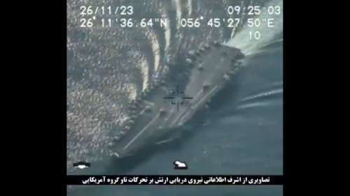 Guerre des images dans le golfe Persique : un drone iranien survole un porte-avions américain