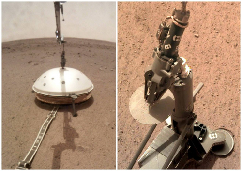 Déploiement des principaux instruments de la mission InSight sur Mars