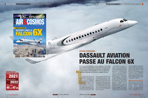 Falcon 6X, le Dixmude, satellites de télécommunications, résultats de Thales, cette semaine dans Air et Cosmos magazine.