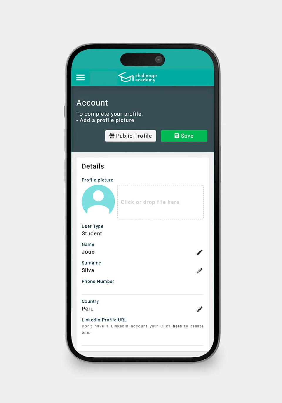 app screen