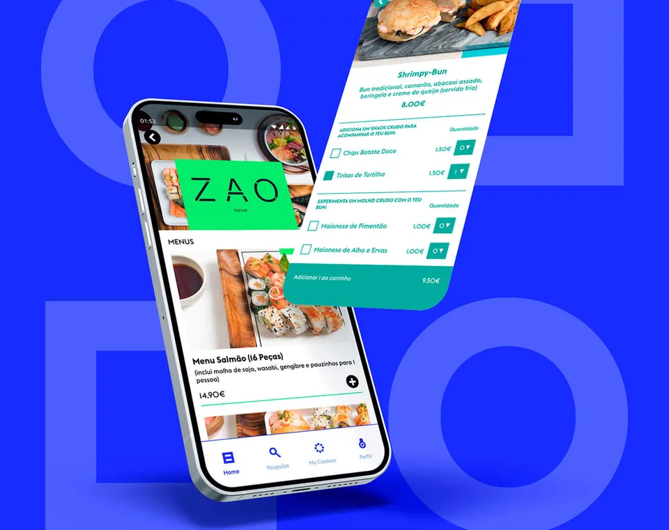 A app da COOKOO que junta vários restaurantes num só pedido