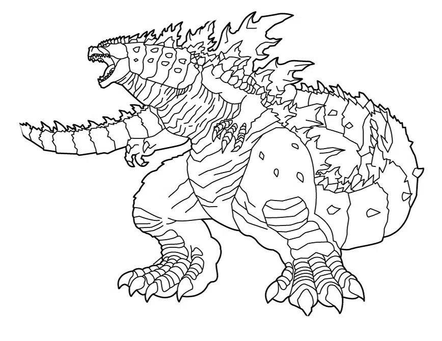 Godzilla coloring pages to print free