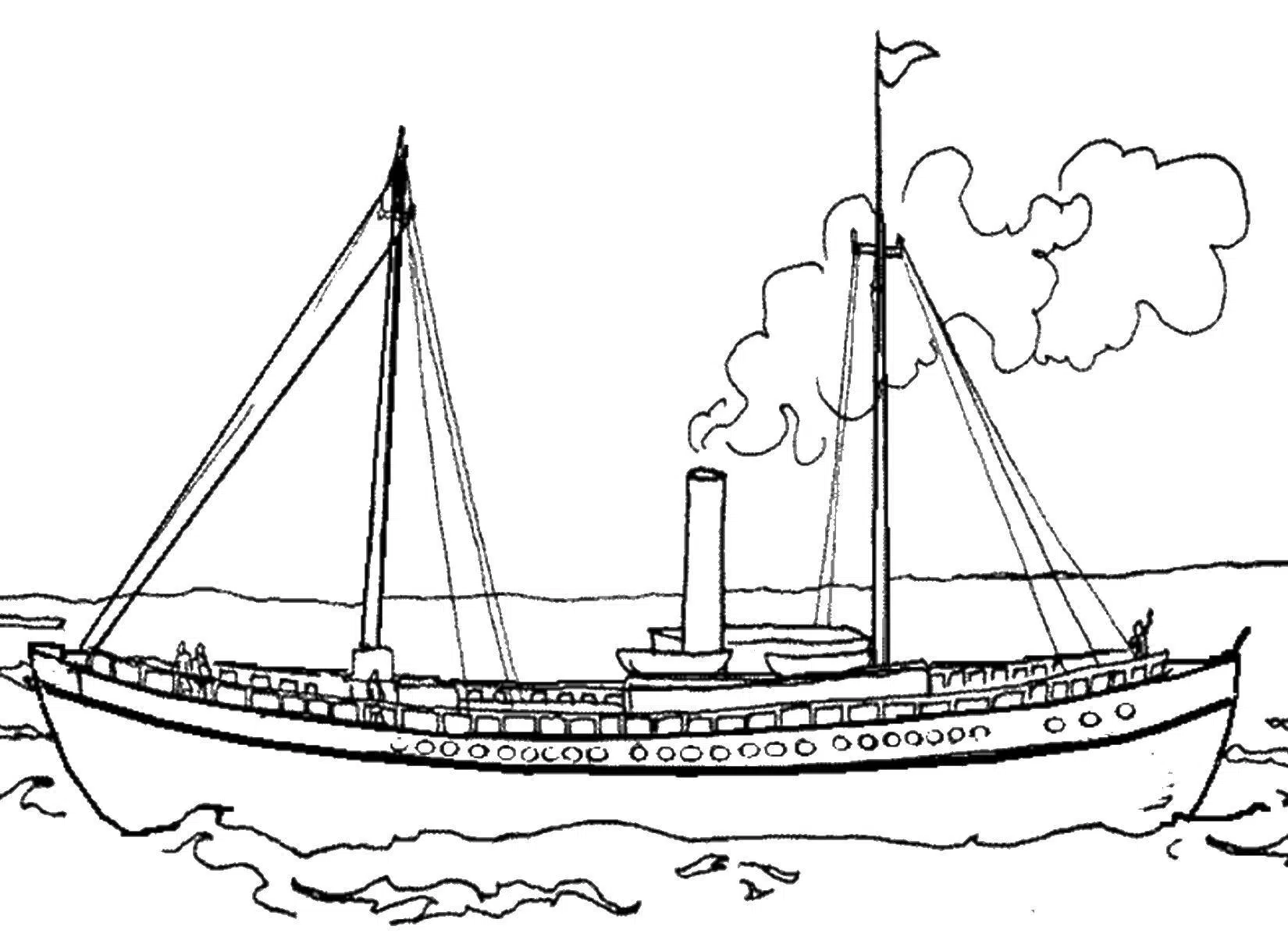 Titanic coloring pages free printable for kids