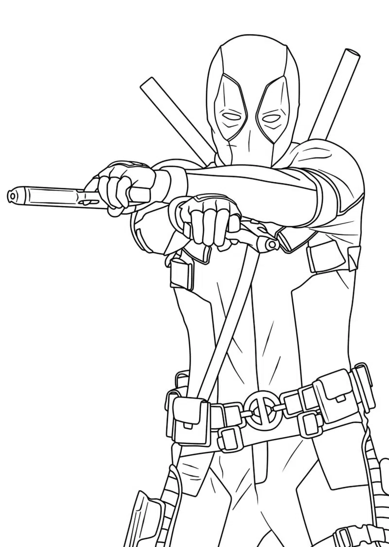 Marvel Deadpool Free printable coloring pages