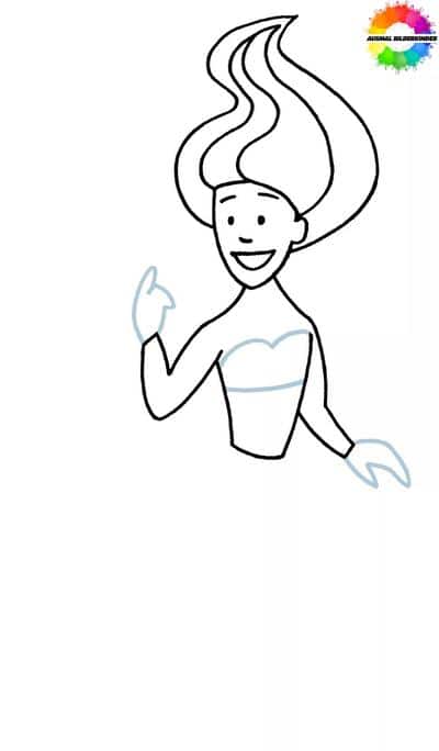 Wie zeichnet man eine Meerjungfrau – Schritt 7