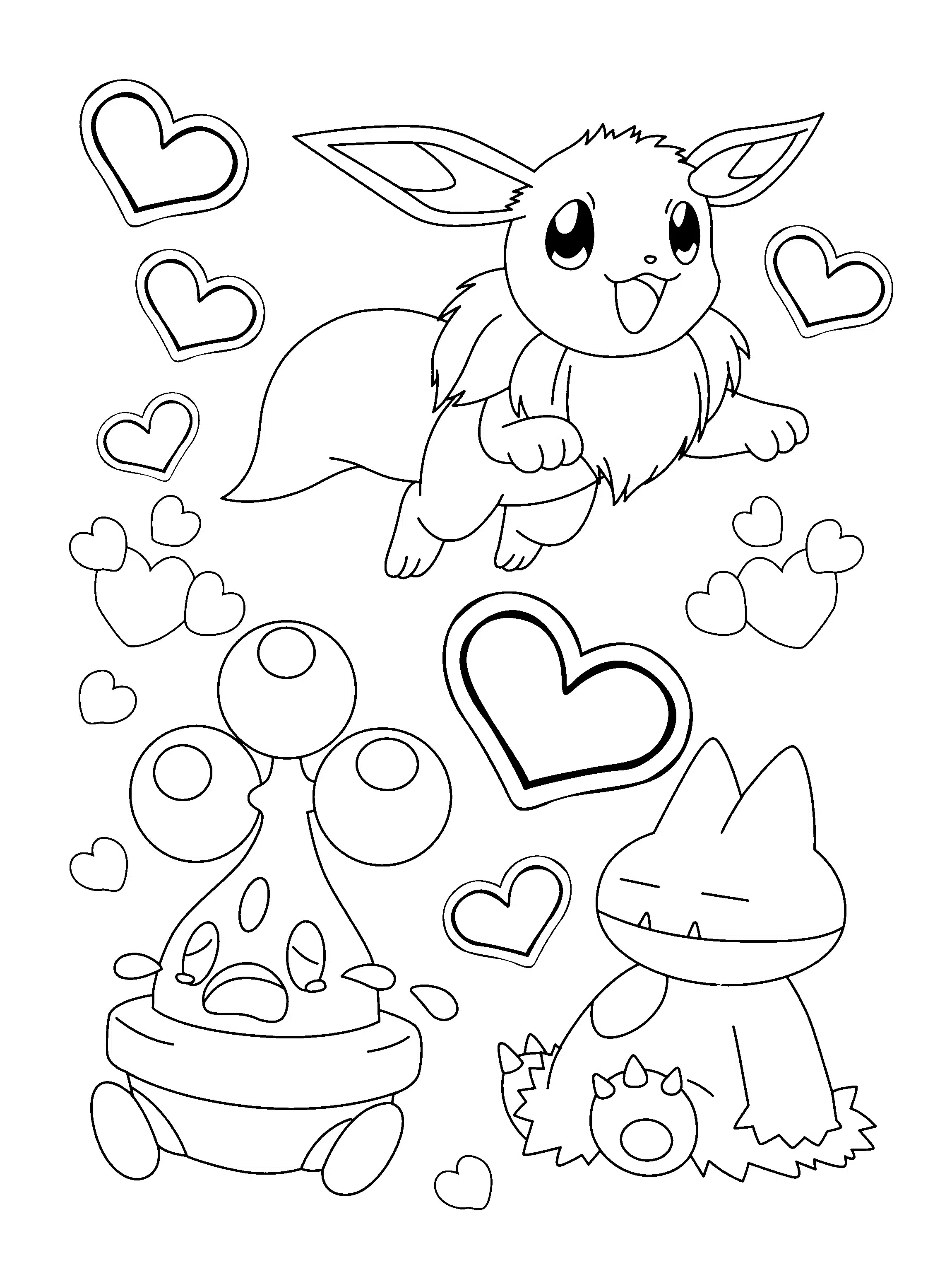 Pokemon Eevee coloring pages nice and cute for kids