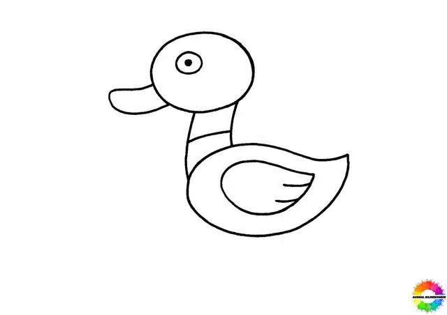 How to draw a duck easy for kids, step by step?