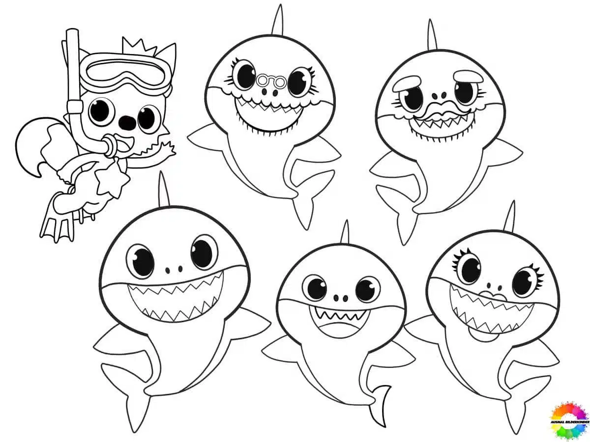 Baby Shark coloring pages to color in and print out Baby Shark coloring pages to color in and print out
