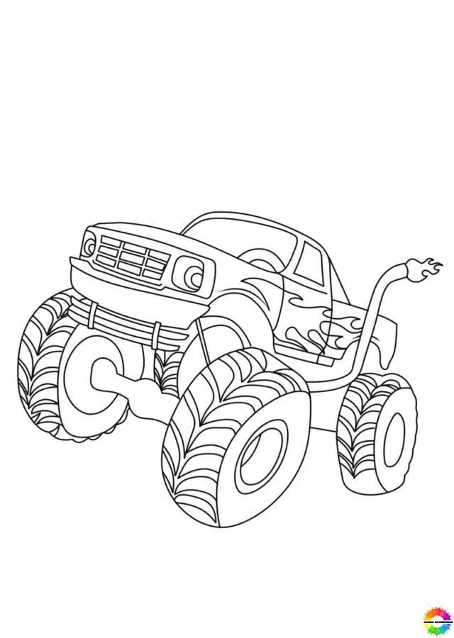 Monster Truck coloring pages free printable for kids