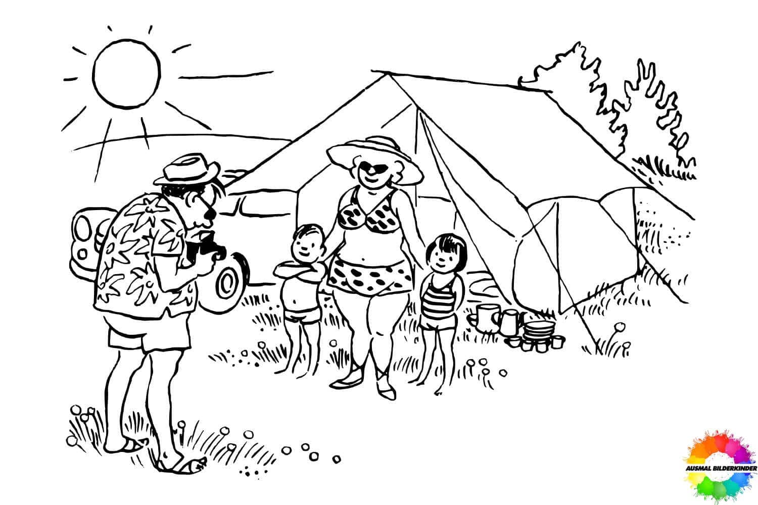 Camping coloring pages to print - Free collection