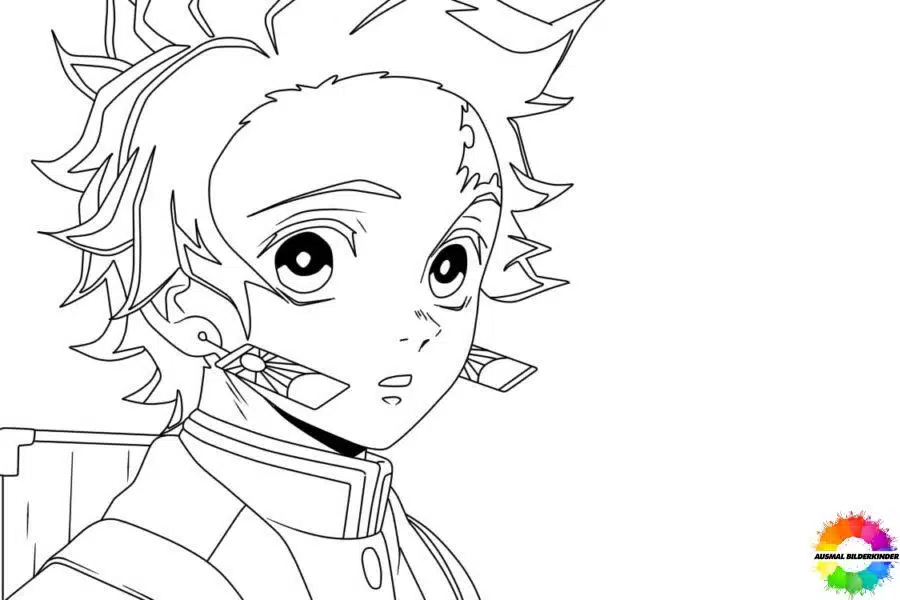 Tanjiro coloring pages free printable for kids