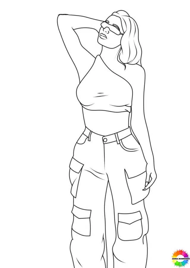 Y2K coloring pages free - 2000s fashion collection
