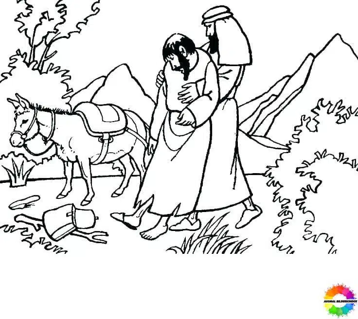 The Good Samaritan coloring pages free for kids
