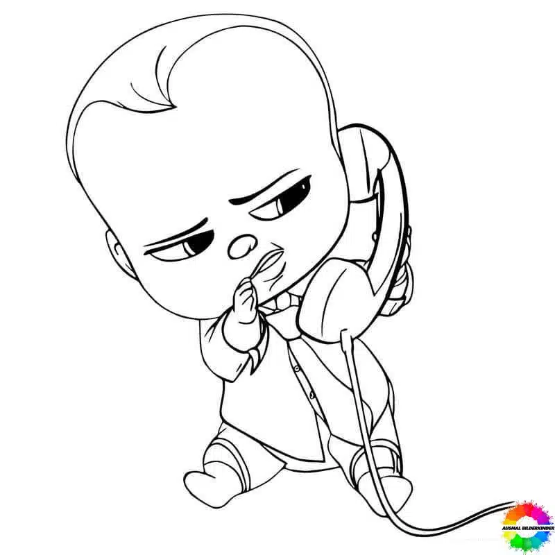 Baby Boss coloring pages free to print for kids