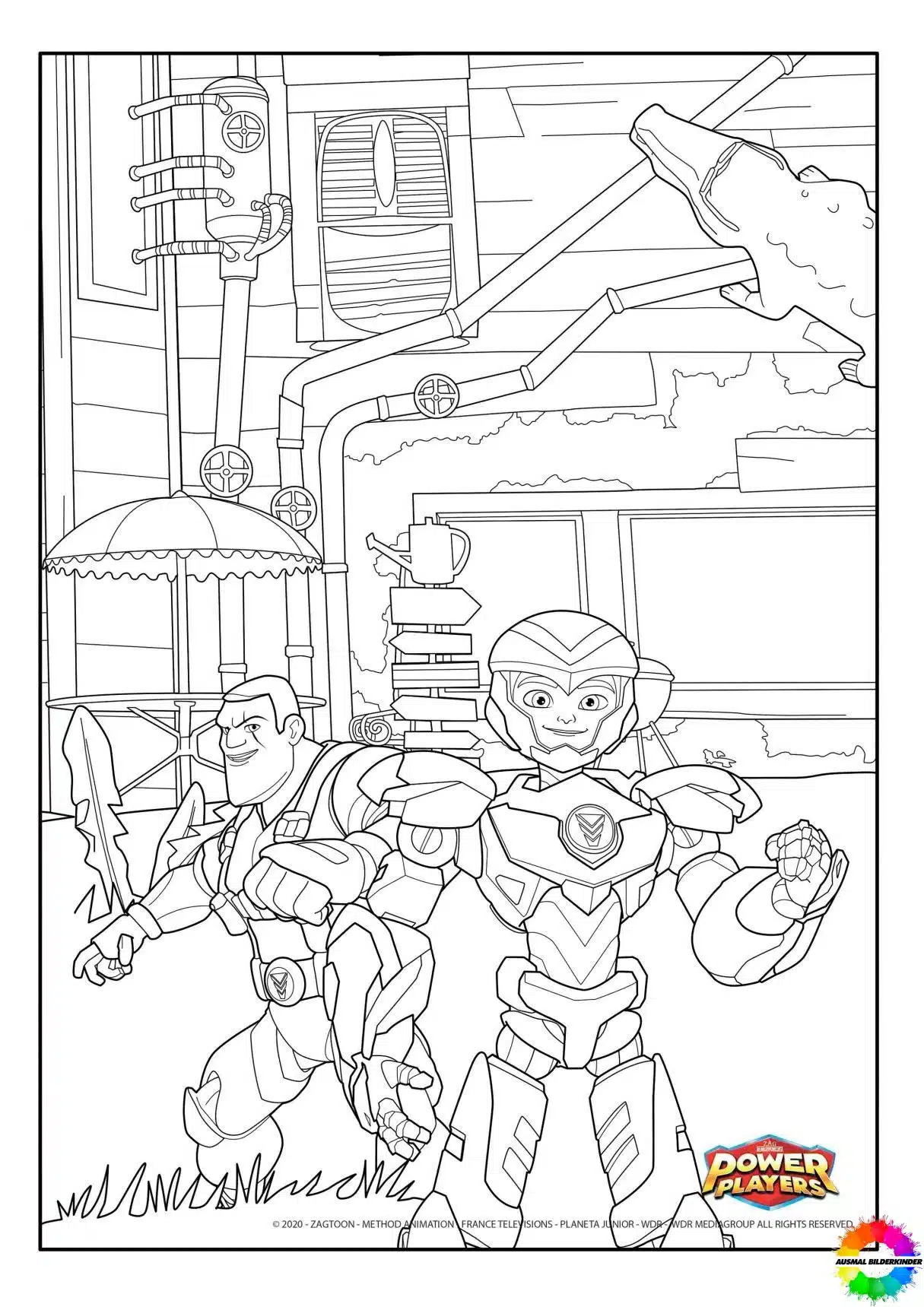 Power Players Free printable coloring pages for kids