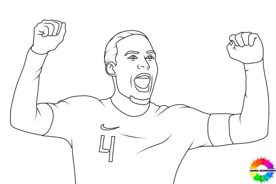 Virgil van Dijk Coloring pages for fans - free download