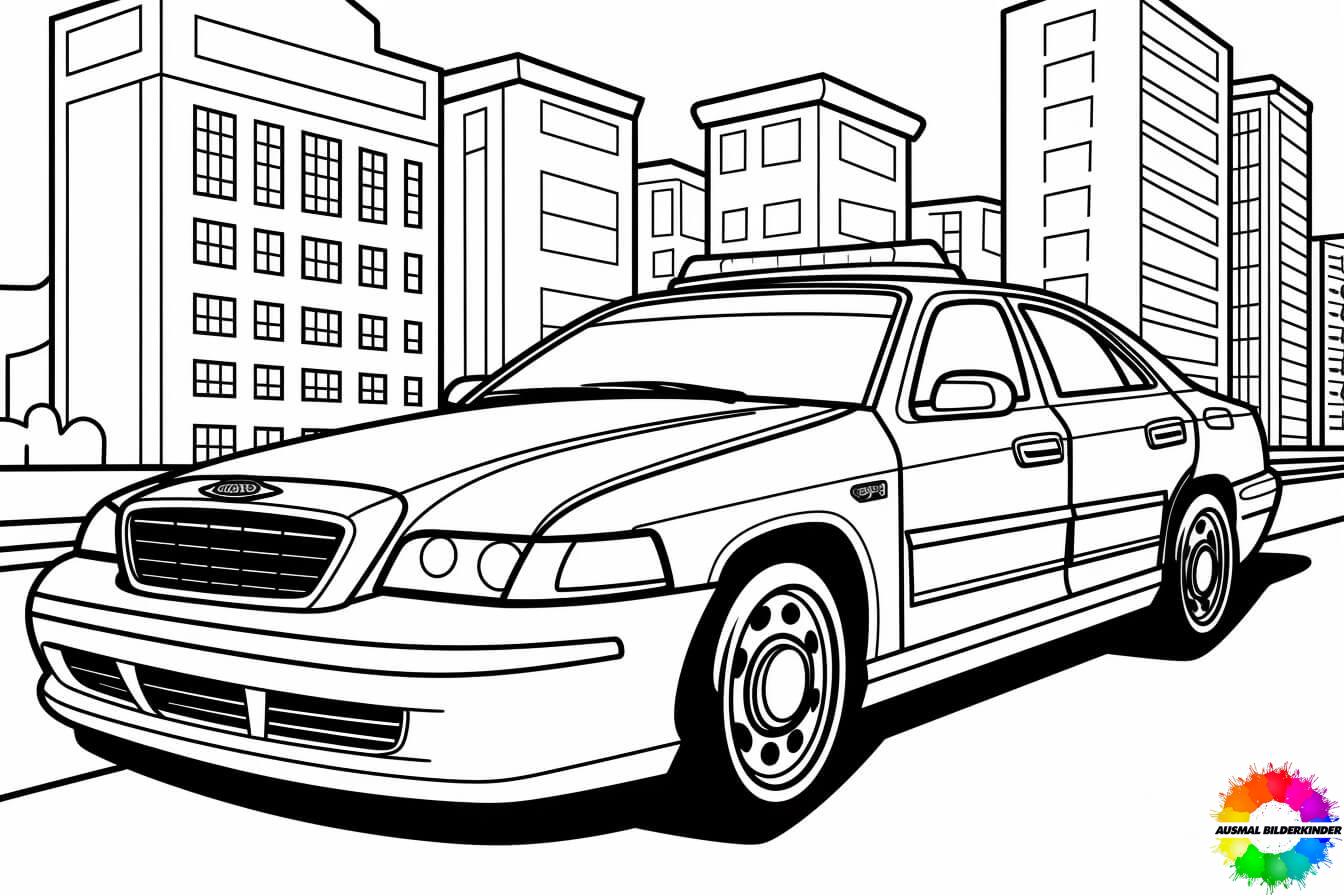 Print out police car coloring pages - all for free
