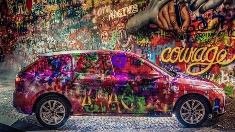 Thumb skoda scala camouflage lennon wall prague