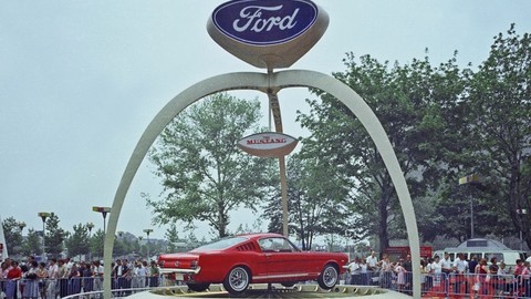 Thumb 65213 large replica of the ford mustangs stand at the 1964 worlds fair in new york