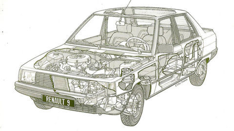 Thumb renault 9 tse black white cutaway drawing