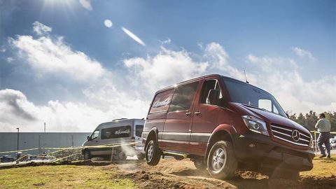 Thumb mercedes benz sprinter van at construction site