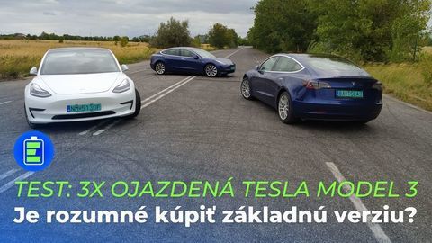 VIDEOTEST 3x ojazdená Tesla Model 3: Je rozumné kúpiť základnú verziu?