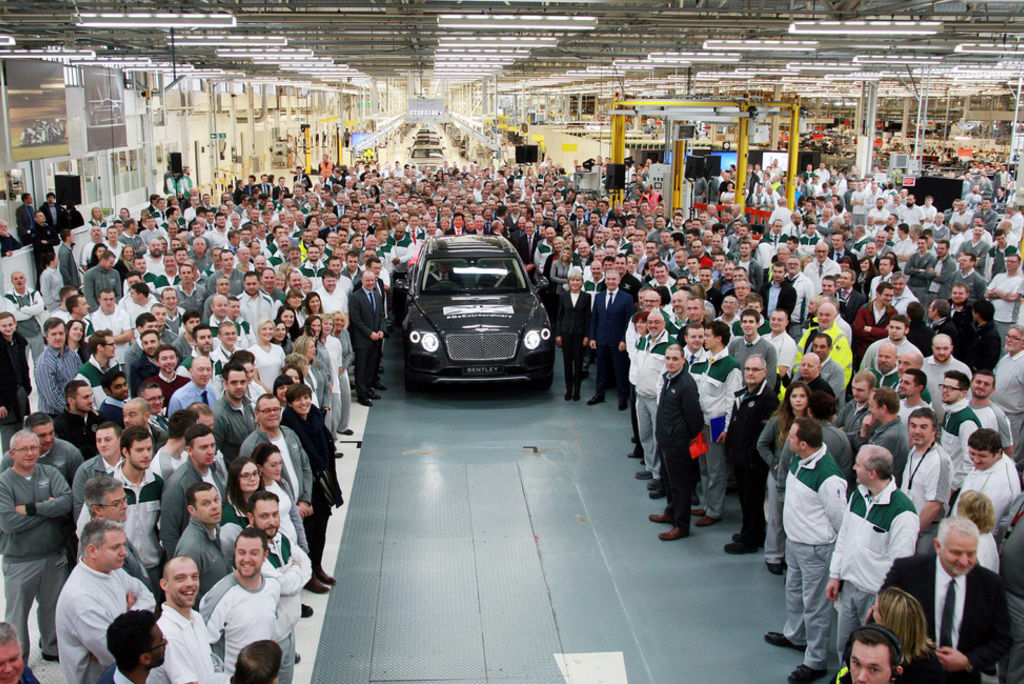 Content first bentley bentayga rolls off the production line