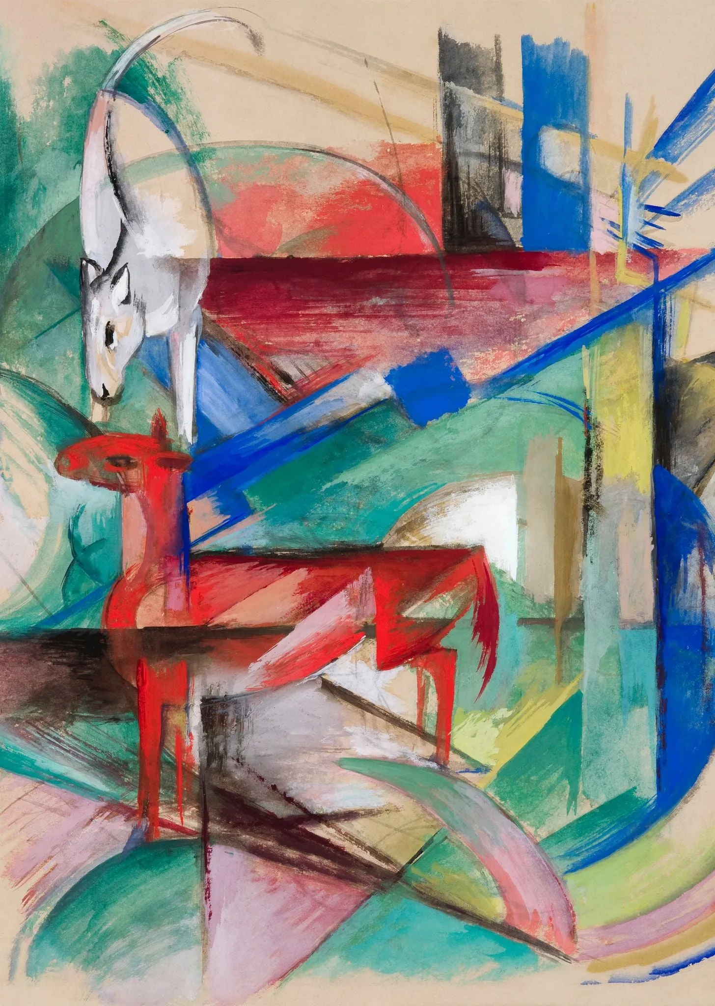 Franz Marc - Landscape with Animals (1913)